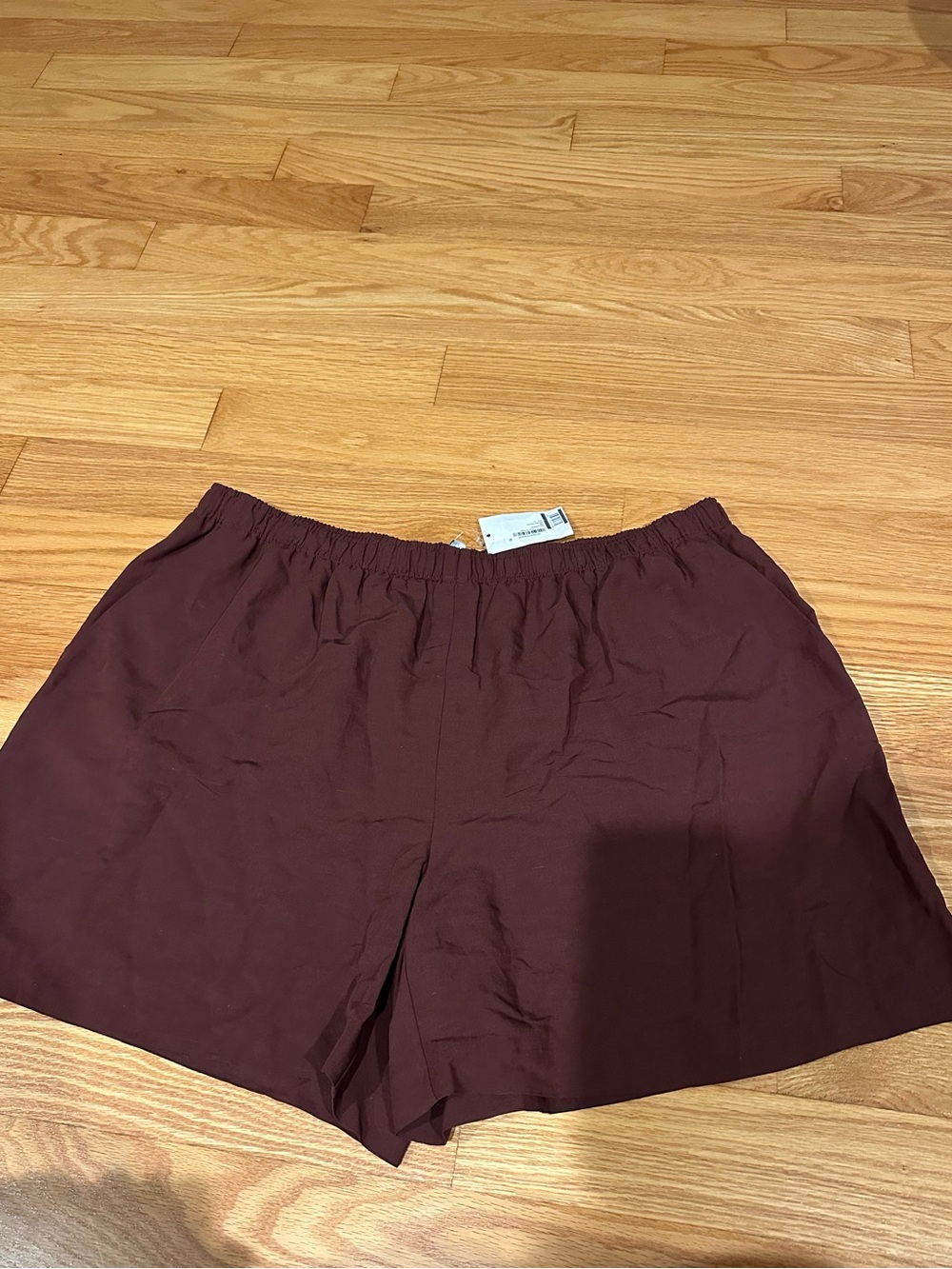Nordstrom Cream Elastic-Waist Casual Shorts NEW XL - brown raisin color